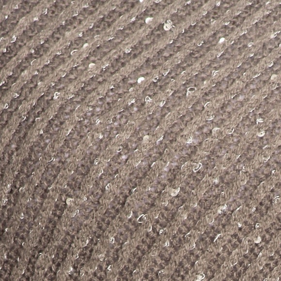 New Womens Cute Gray Sequin Fringed Shimmer Poncho - Picture 5 of 5